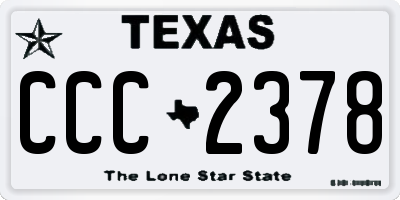 TX license plate CCC2378