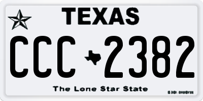 TX license plate CCC2382