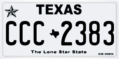 TX license plate CCC2383
