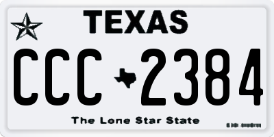 TX license plate CCC2384