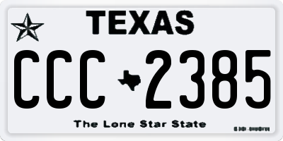 TX license plate CCC2385