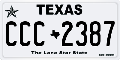 TX license plate CCC2387