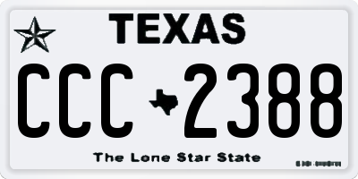 TX license plate CCC2388