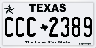 TX license plate CCC2389