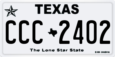 TX license plate CCC2402