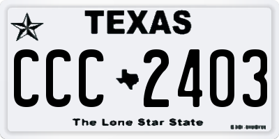 TX license plate CCC2403