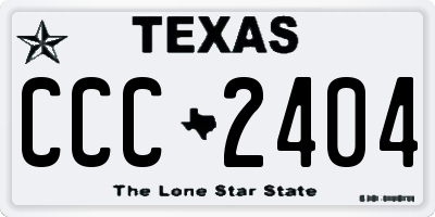 TX license plate CCC2404