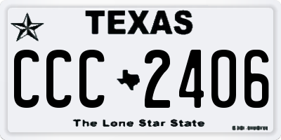 TX license plate CCC2406