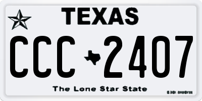 TX license plate CCC2407
