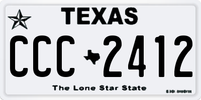 TX license plate CCC2412