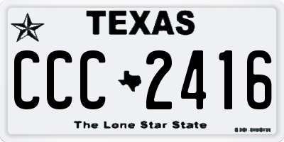 TX license plate CCC2416