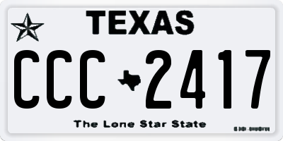 TX license plate CCC2417