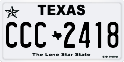 TX license plate CCC2418