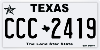 TX license plate CCC2419