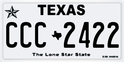 TX license plate CCC2422