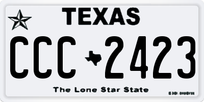 TX license plate CCC2423