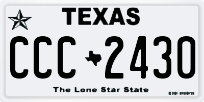 TX license plate CCC2430