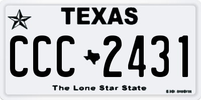 TX license plate CCC2431