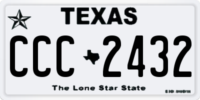 TX license plate CCC2432