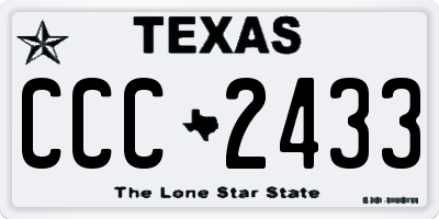 TX license plate CCC2433