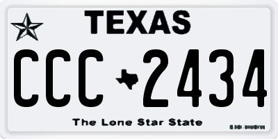 TX license plate CCC2434
