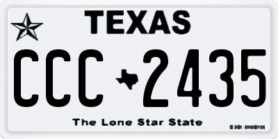 TX license plate CCC2435