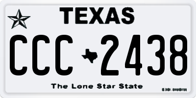 TX license plate CCC2438