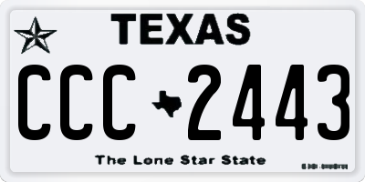 TX license plate CCC2443