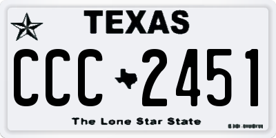 TX license plate CCC2451