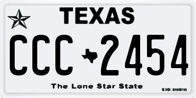 TX license plate CCC2454