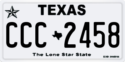 TX license plate CCC2458