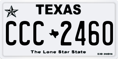 TX license plate CCC2460