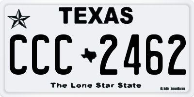 TX license plate CCC2462