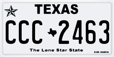TX license plate CCC2463