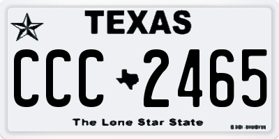 TX license plate CCC2465