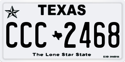 TX license plate CCC2468