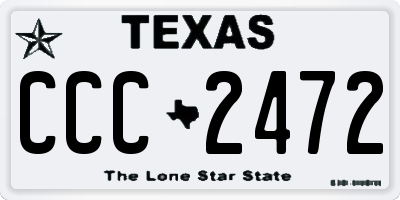 TX license plate CCC2472