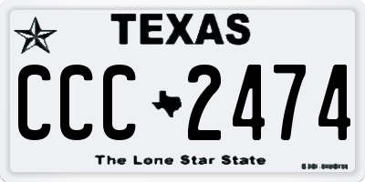 TX license plate CCC2474