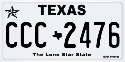 TX license plate CCC2476