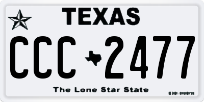 TX license plate CCC2477