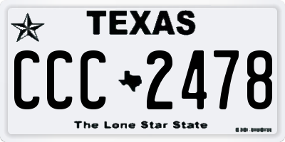 TX license plate CCC2478
