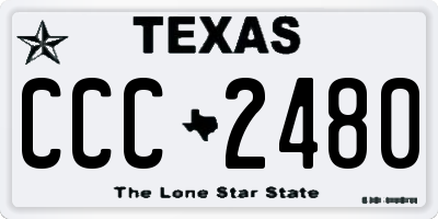 TX license plate CCC2480