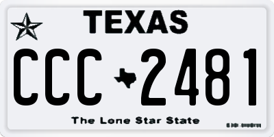 TX license plate CCC2481