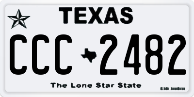 TX license plate CCC2482