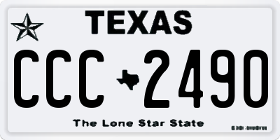 TX license plate CCC2490