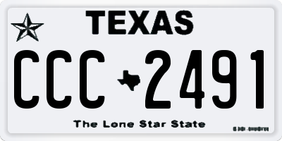 TX license plate CCC2491
