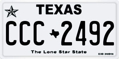 TX license plate CCC2492