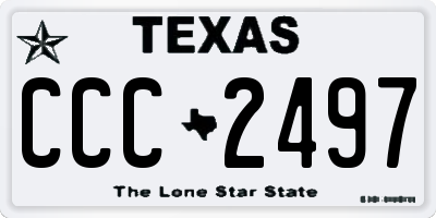 TX license plate CCC2497
