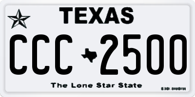 TX license plate CCC2500