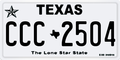 TX license plate CCC2504